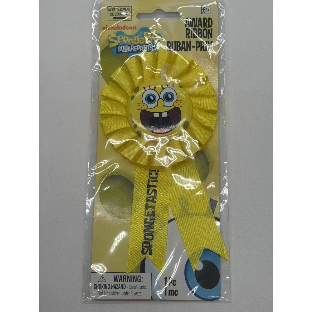 Nickelodeon SpongeBob SquarePants Award Ribbon Yellow Spongetastic Prize New